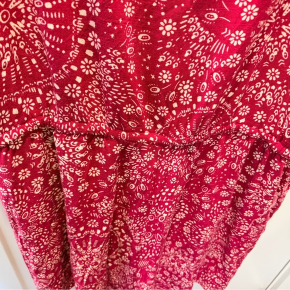 Torrid Size 3X Red Floral Boho Button Front Romper Drawstring Waist Soft Stretch - Picture 5 of 12